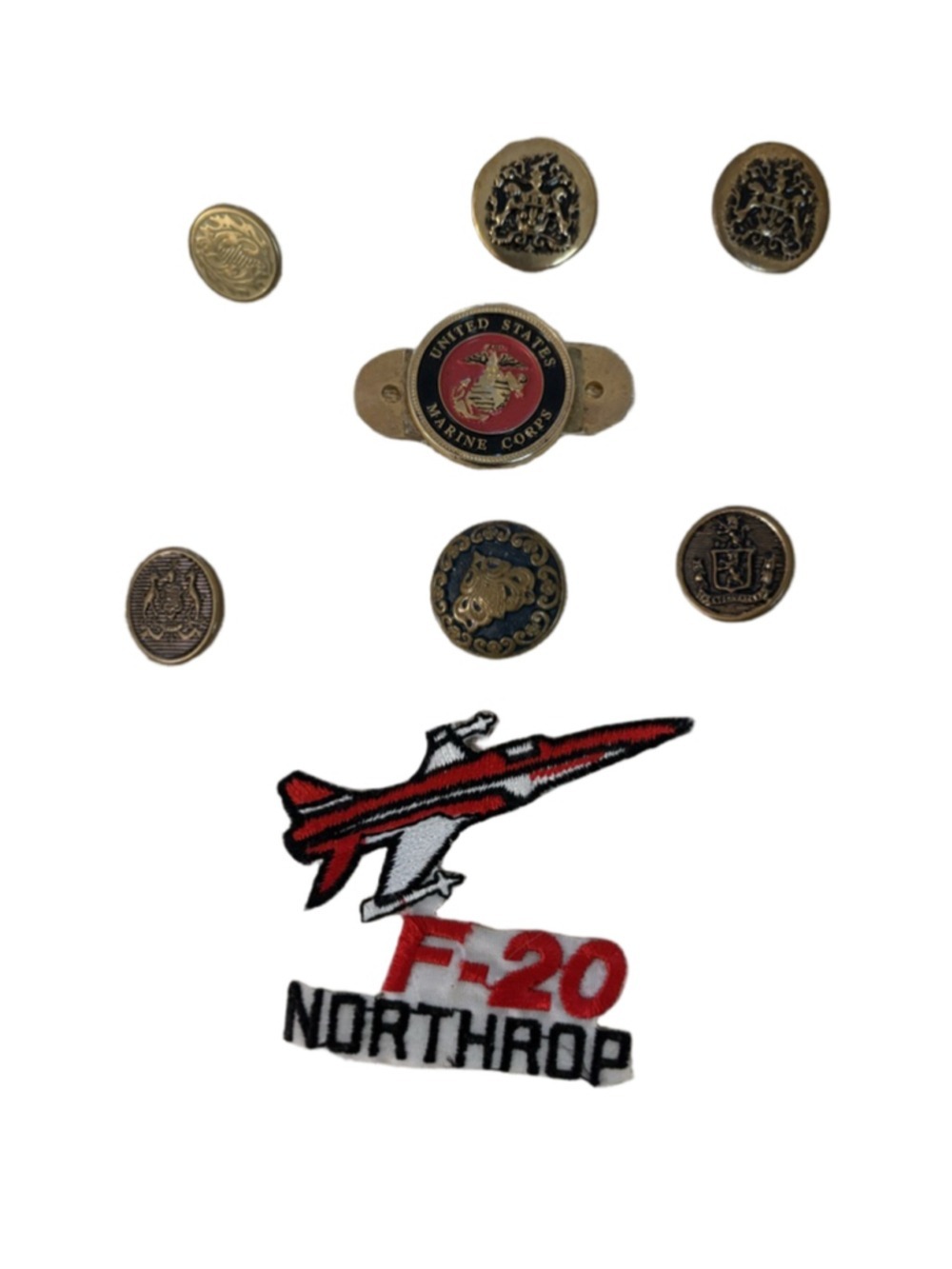Men's Unbranded Military & Aviation Pins & Patches One Size Gold Red